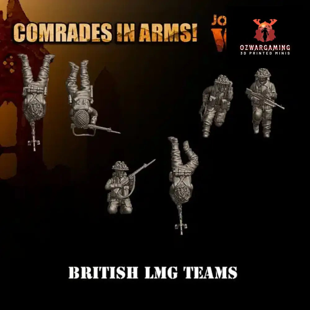 British Army LMG Teams | 3D Breed 28mm WW2 Wargaming Miniatures Role Playing Miniatures