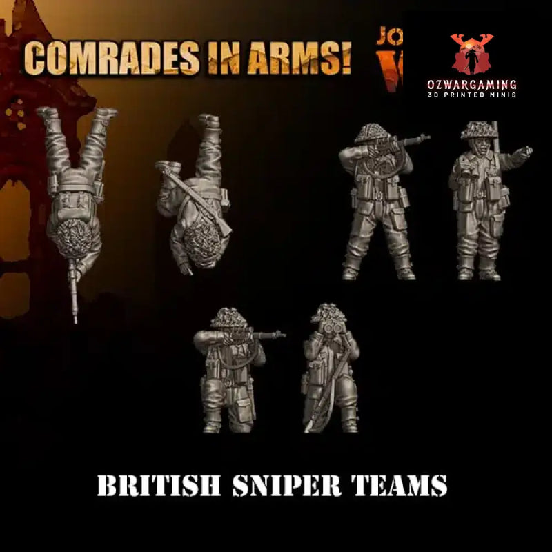 British Army Sniper Teams | 3D Breed 28mm WW2 Wargaming Miniatures Role Playing Miniatures