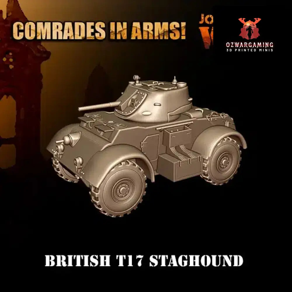 British Army T-17 Staghound | 3D Breed 28mm WW2 Wargaming Miniatures Role Playing Miniatures