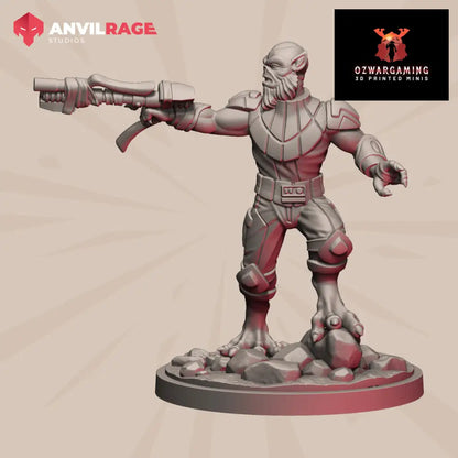 Bulky Alien | Anvilrage Galactic SciFi Miniatures Shatter Scale Role Playing Miniatures