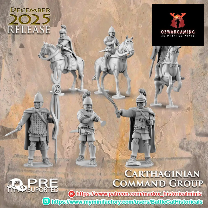 Carthaginian Command Group | Battlecat 28mm Historical Wargaming Miniatures Role Playing Miniatures