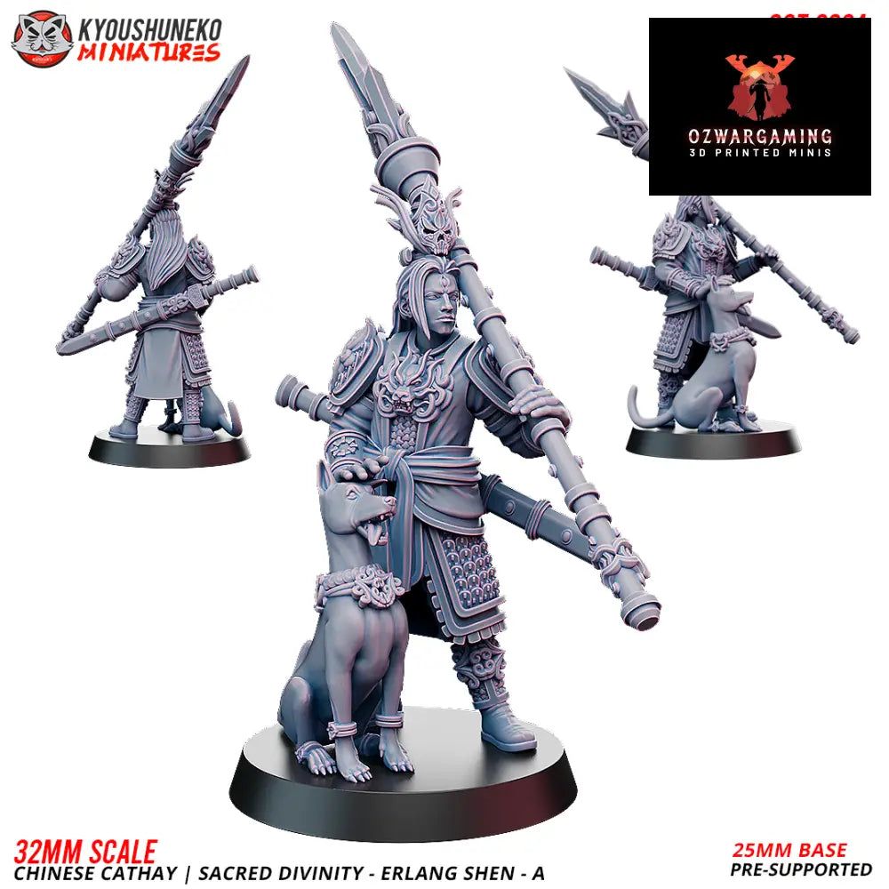 Cathay Erlang Shen A | Kyoushuneko 28/32mm Fantasy Wargaming Miniatures Role Playing Miniatures
