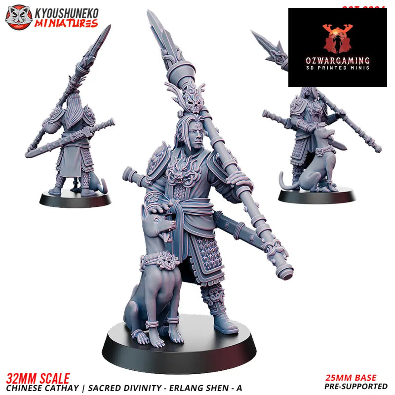 Cathay Erlang Shen A | Kyoushuneko 28/32mm Fantasy Wargaming Miniatures Role Playing Miniatures