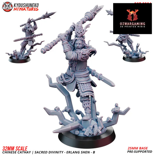 Cathay Erlang Shen B | Kyoushuneko 28/32mm Fantasy Wargaming Miniatures Role Playing Miniatures
