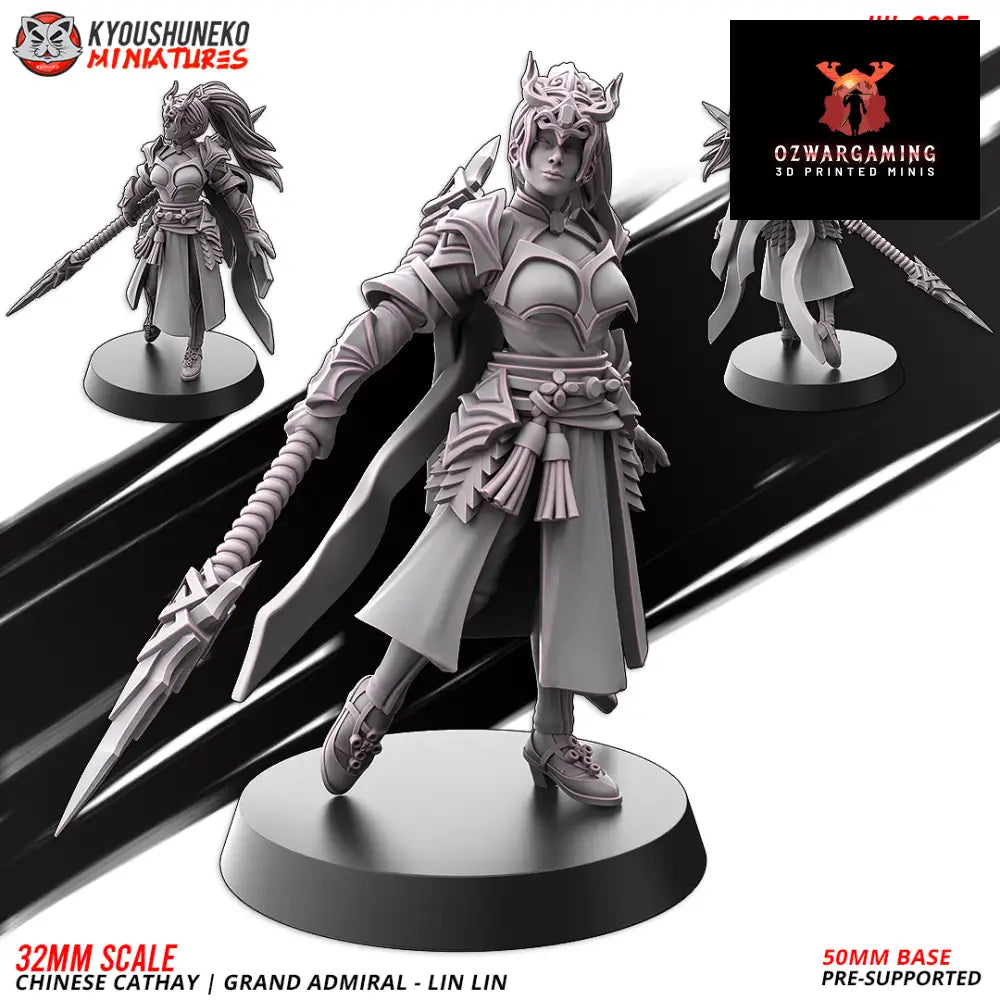 Cathay Grand Admiral Lin Lin | Kyoushuneko 28/32mm Fantasy Wargaming Miniatures Role Playing Miniatures