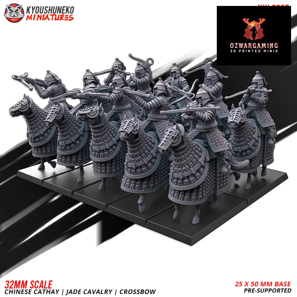 Cathay Jade Cavalry Crossbows | Kyoushuneko 28/32mm Fantasy Wargaming Miniatures Role Playing Miniatures