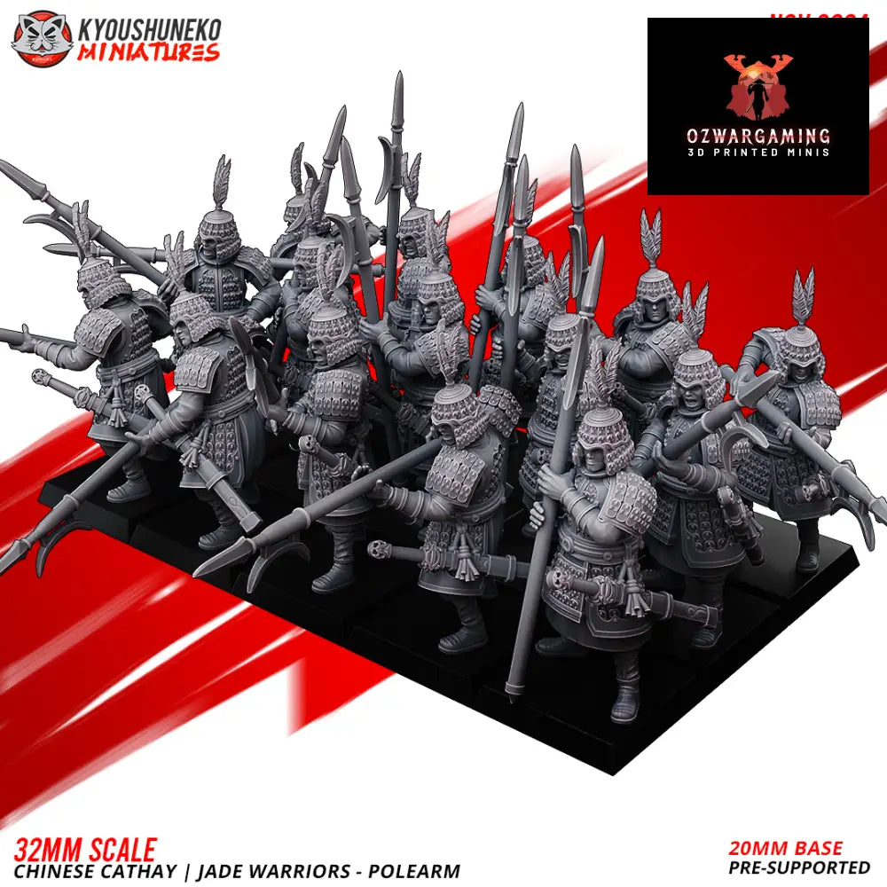 Cathay Jade Warriors Halberds | Kyoushuneko 28/32mm Fantasy Wargaming Miniatures Role Playing Miniatures