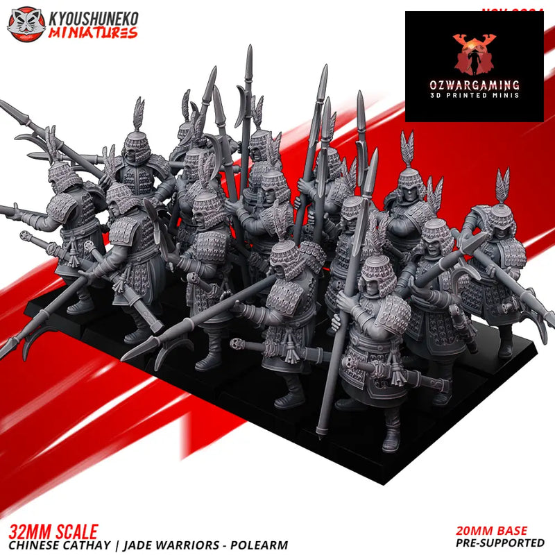 Cathay Jade Warriors Halberds | Kyoushuneko 28/32mm Fantasy Wargaming Miniatures Role Playing Miniatures