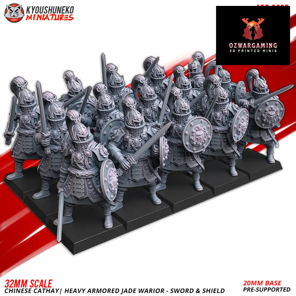 Cathay Jade Warriors Heavy Armor | Kyoushuneko 28/32mm Fantasy Wargaming Miniatures Role Playing Miniatures