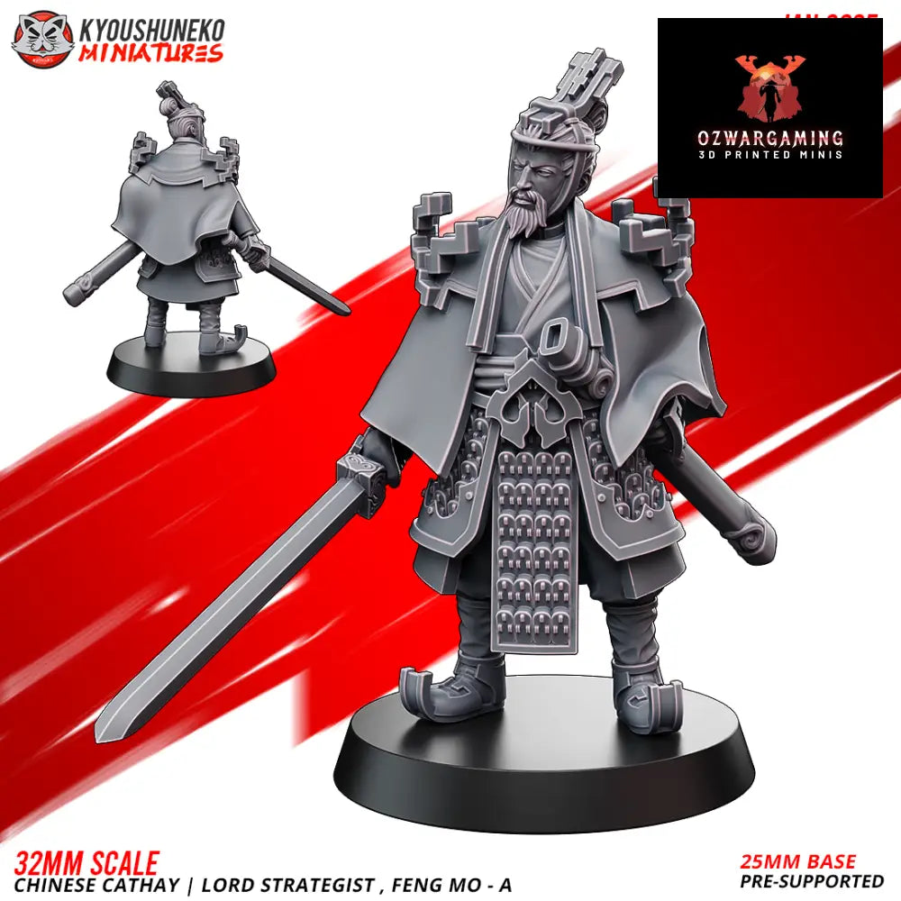 Cathay Lord Strategist A | Kyoushuneko 28/32mm Fantasy Wargaming Miniatures Role Playing Miniatures