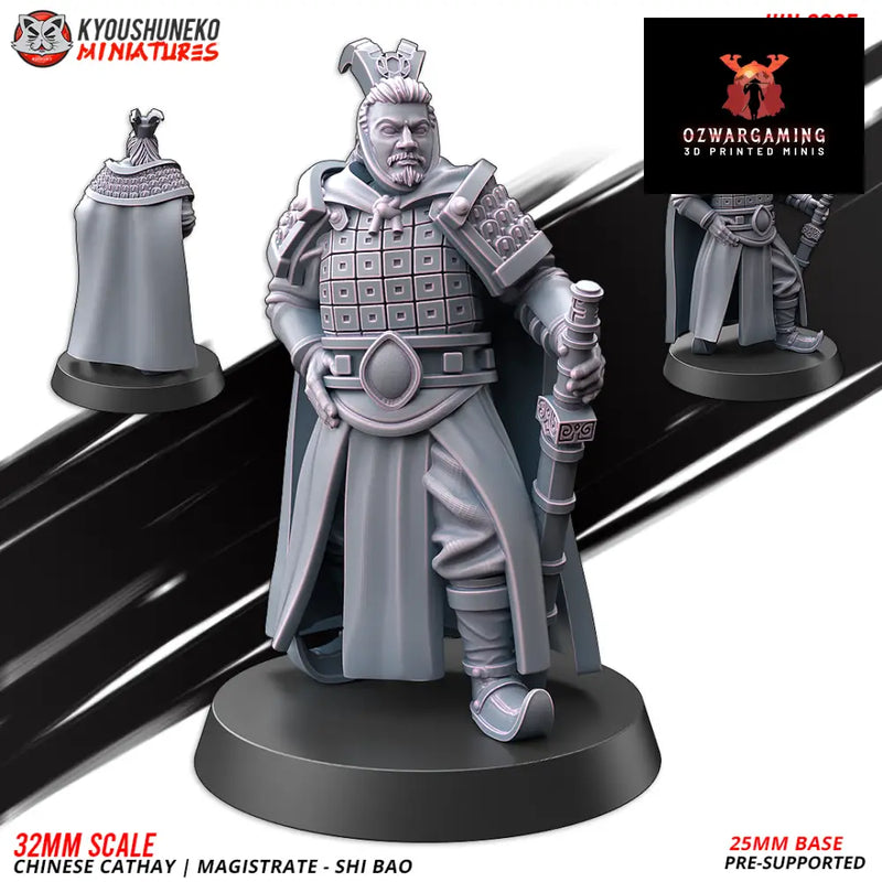 Cathay Magistrate Shi Bao | Kyoushuneko 28/32mm Fantasy Wargaming Miniatures Role Playing Miniatures