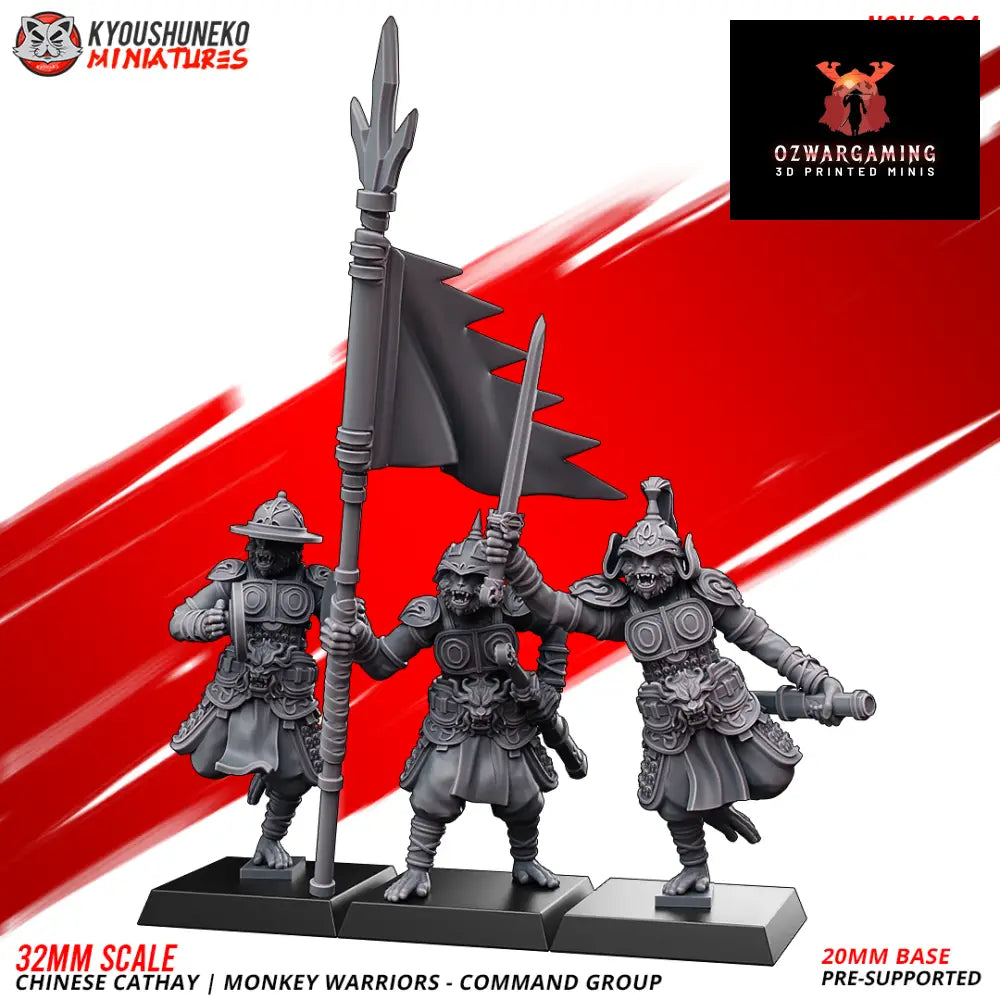 Cathay Monkey Warriors - Staff | Kyoushuneko 28/32mm Fantasy Wargaming Miniatures Role Playing Miniatures