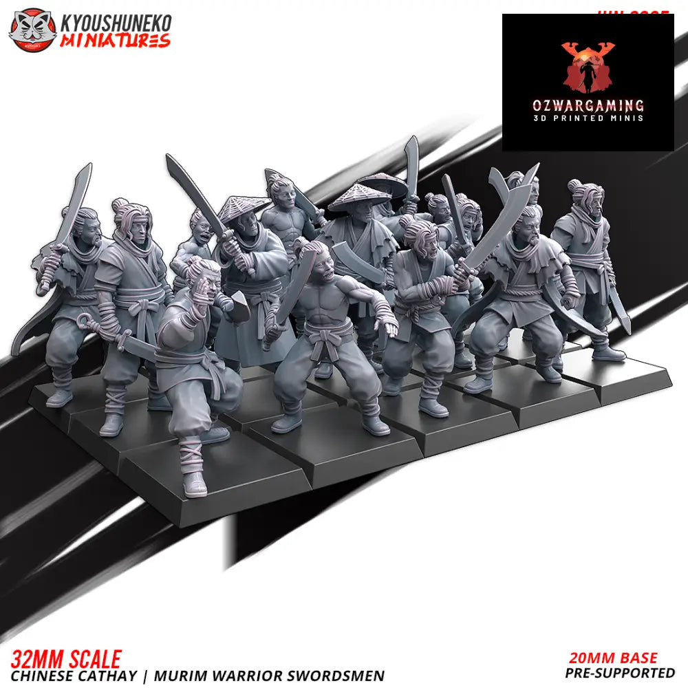 Cathay Murim Warrior Swordsmen | Kyoushuneko 28/32mm Fantasy Wargaming Miniatures Role Playing Miniatures