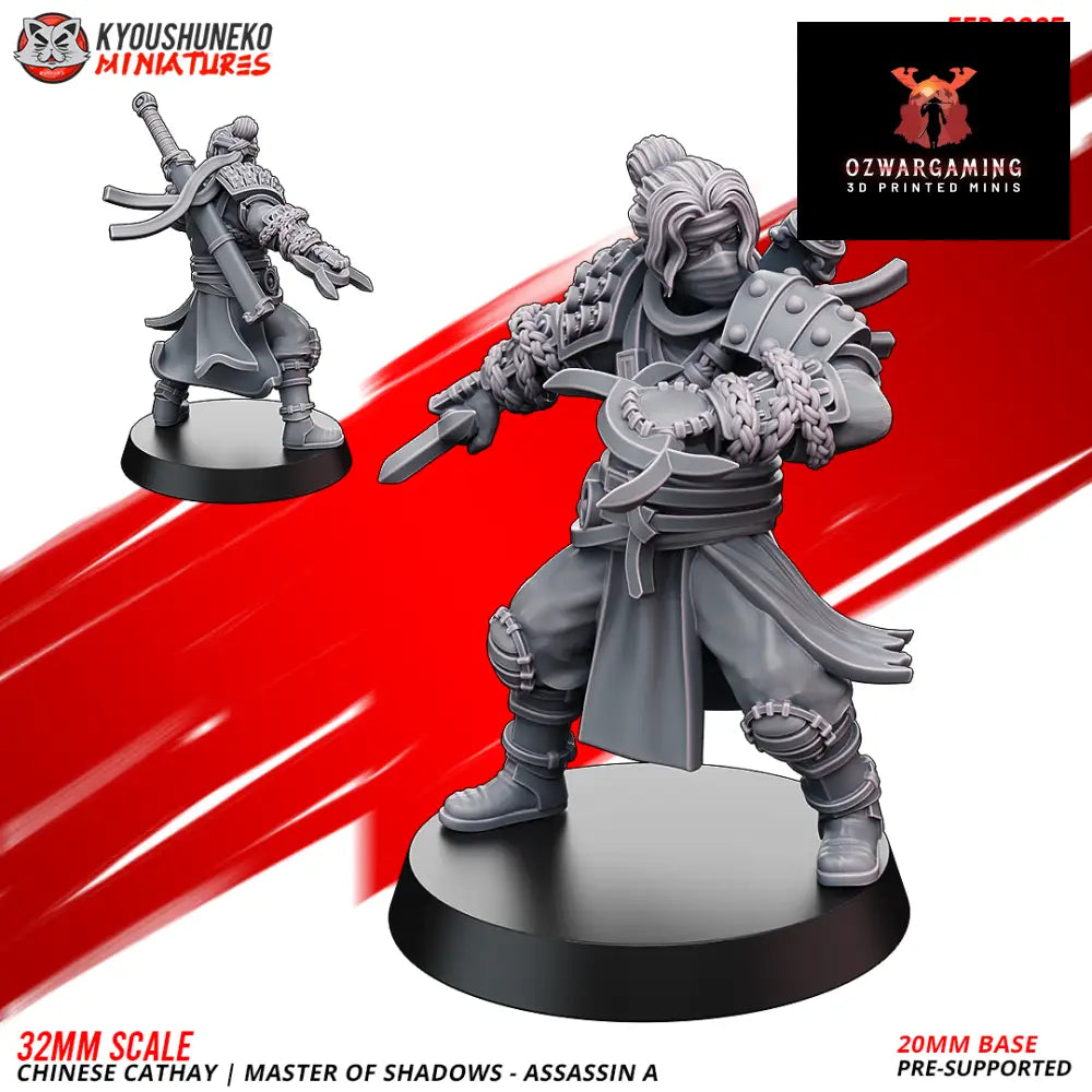 Cathay Shadow Blade Master A | Kyoushuneko 28/32mm Fantasy Wargaming Miniatures Role Playing Miniatures