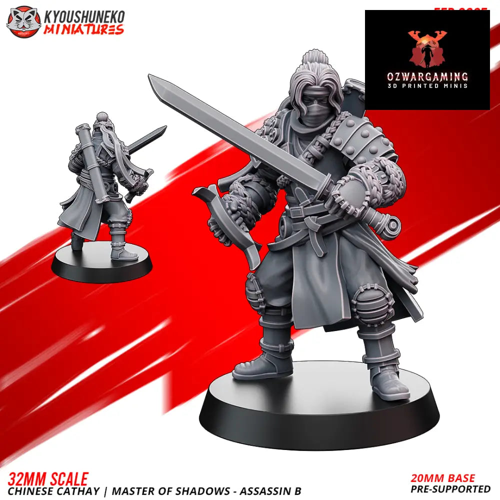 Cathay Shadow Blade Master B | Kyoushuneko 28/32mm Fantasy Wargaming Miniatures Role Playing Miniatures
