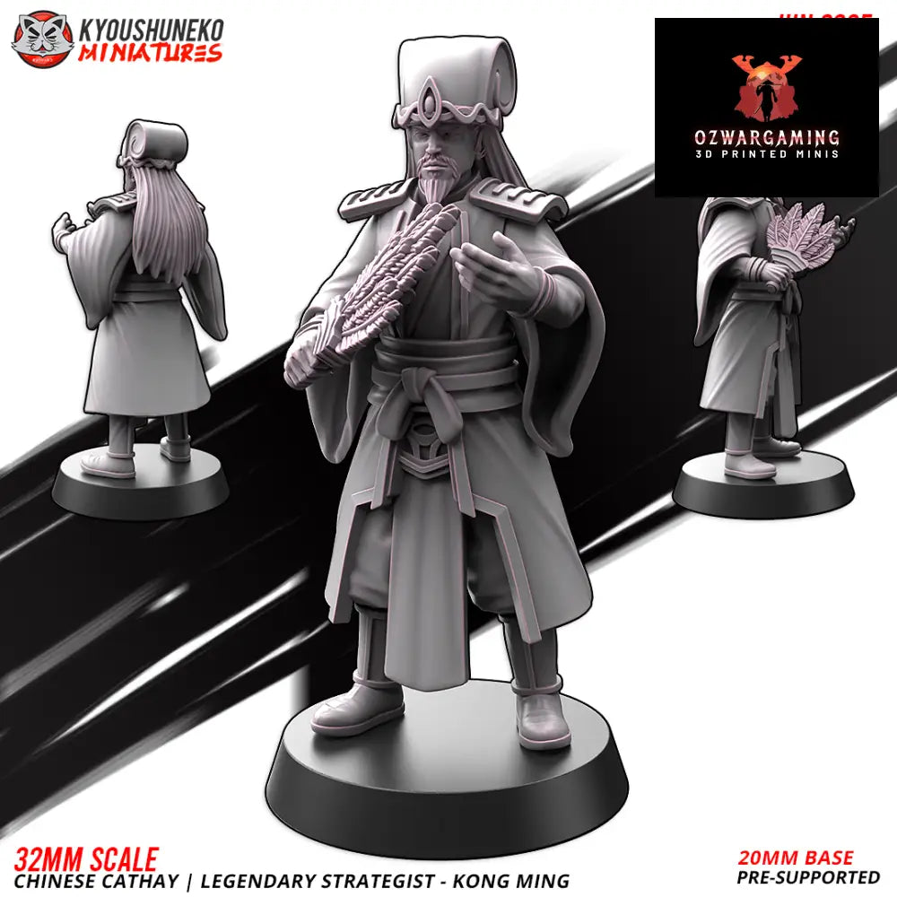 Cathay Strategist Kong Ming | Kyoushuneko 28/32mm Fantasy Wargaming Miniatures Role Playing Miniatures
