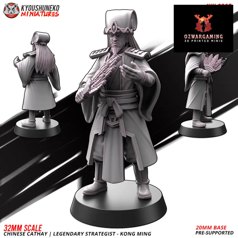 Cathay Strategist Kong Ming | Kyoushuneko 28/32mm Fantasy Wargaming Miniatures Role Playing Miniatures