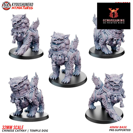 Cathay Temple Dogs | Kyoushuneko 28/32mm Fantasy Wargaming Miniatures Role Playing Miniatures
