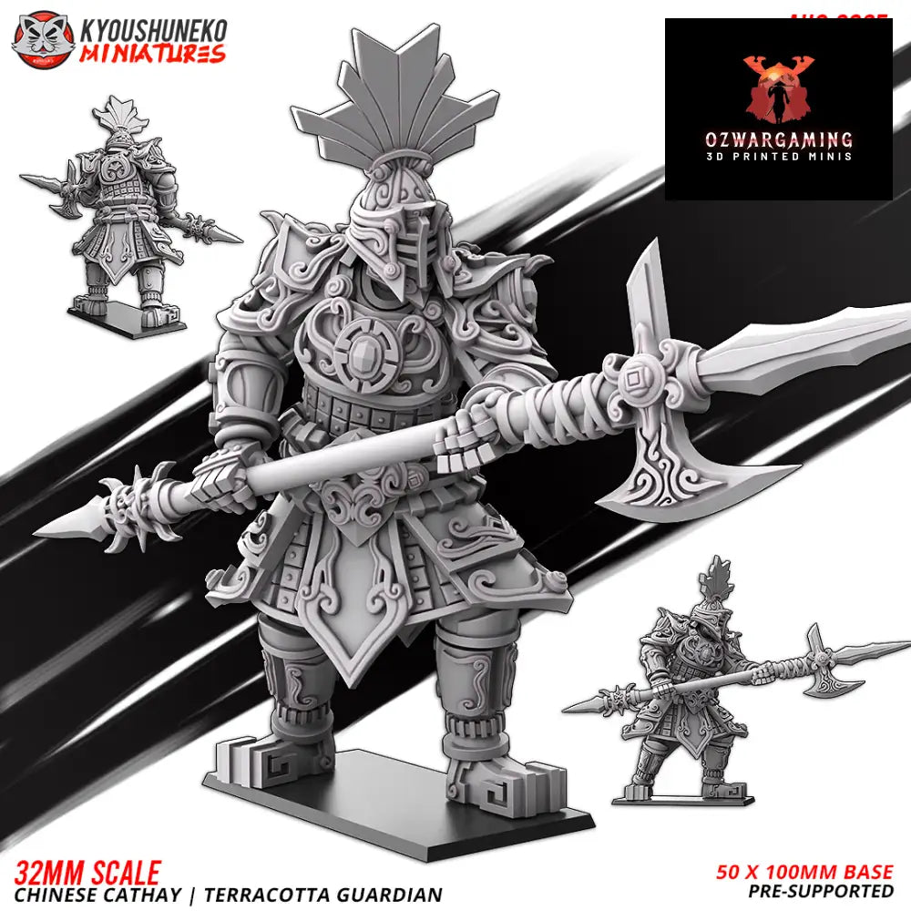 Cathay Terracotta Guardian | Kyoushuneko 28/32mm Fantasy Wargaming Miniatures Role Playing Miniatures