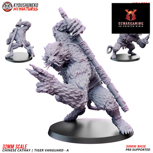 Cathay Tiger Vanguard A | Kyoushuneko 28/32mm Fantasy Wargaming Miniatures Role Playing Miniatures