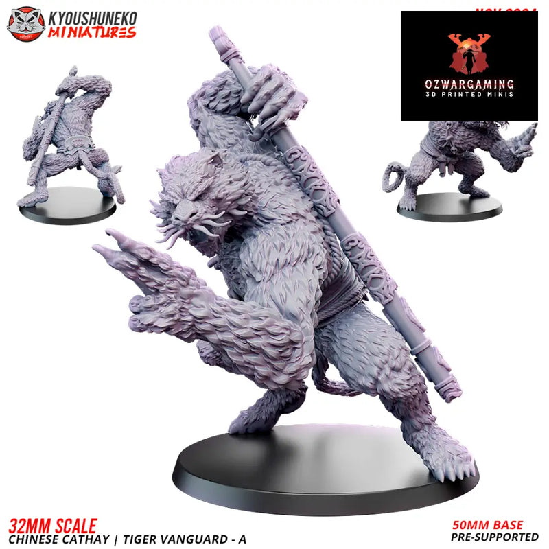 Cathay Tiger Vanguard A | Kyoushuneko 28/32mm Fantasy Wargaming Miniatures Role Playing Miniatures