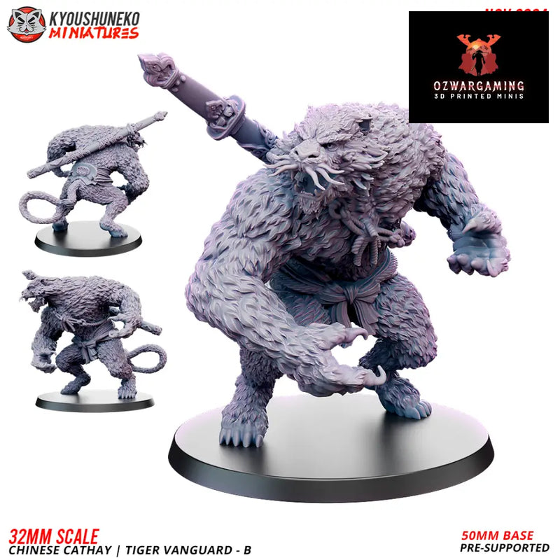 Cathay Tiger Vanguard B | Kyoushuneko 28/32mm Fantasy Wargaming Miniatures Role Playing Miniatures