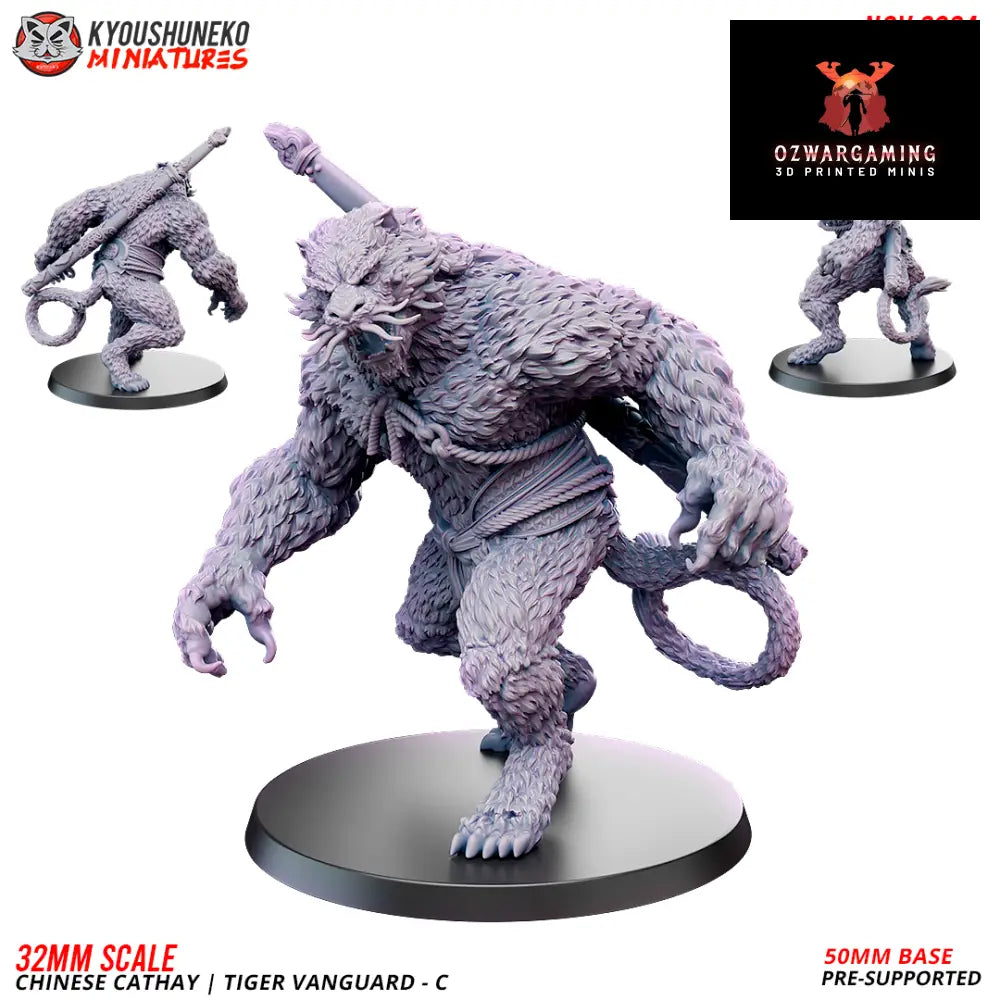 Cathay Tiger Vanguard C | Kyoushuneko 28/32mm Fantasy Wargaming Miniatures Role Playing Miniatures