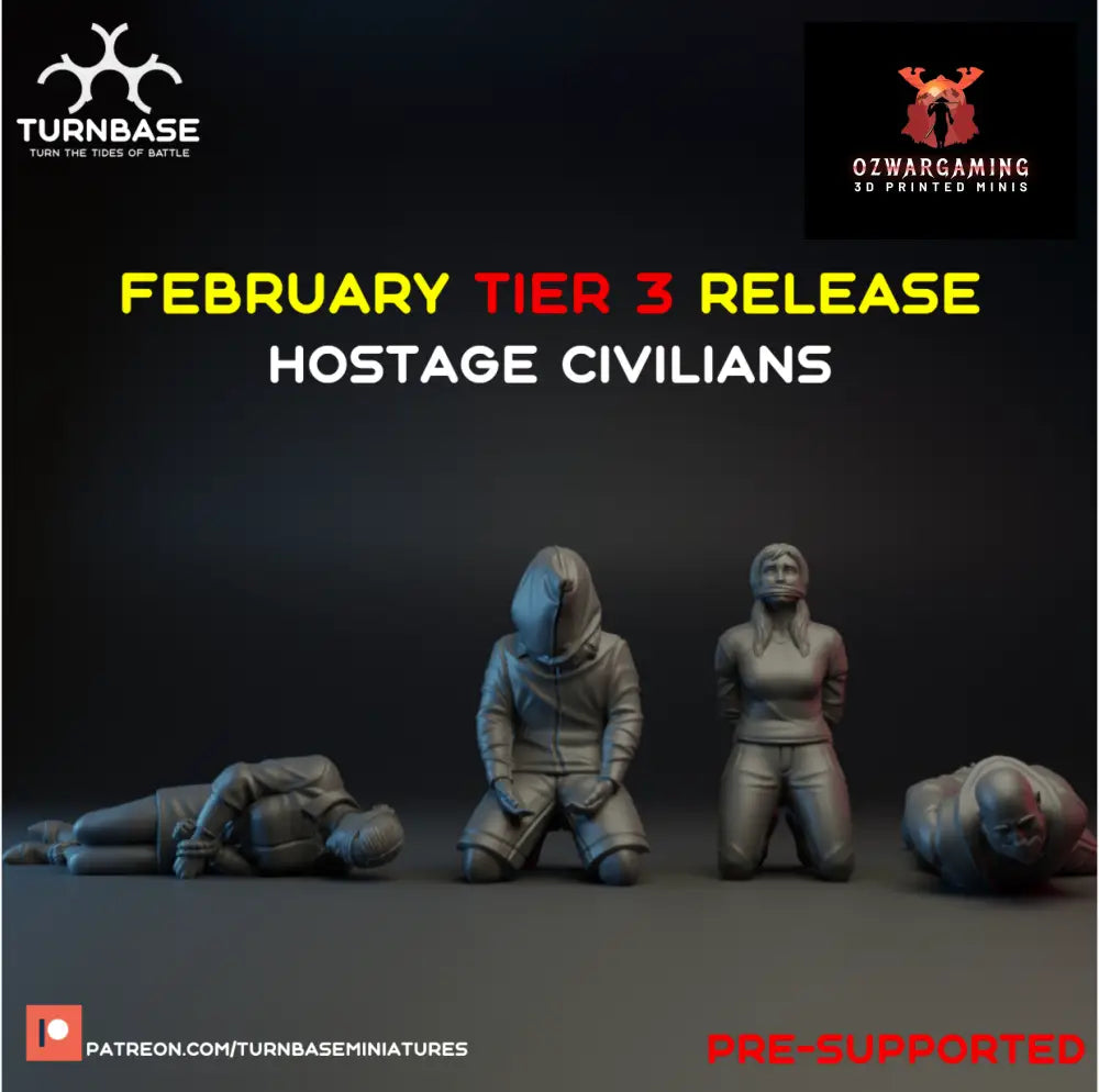 Civilian Hostages | Turnbase Modern Military Wargaming Miniatures Role Playing Miniatures