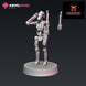 Clanker Saluting | Anvilrage Galactic SciFi Miniatures 32mm 1/47 Legion Scale Role Playing Miniatures