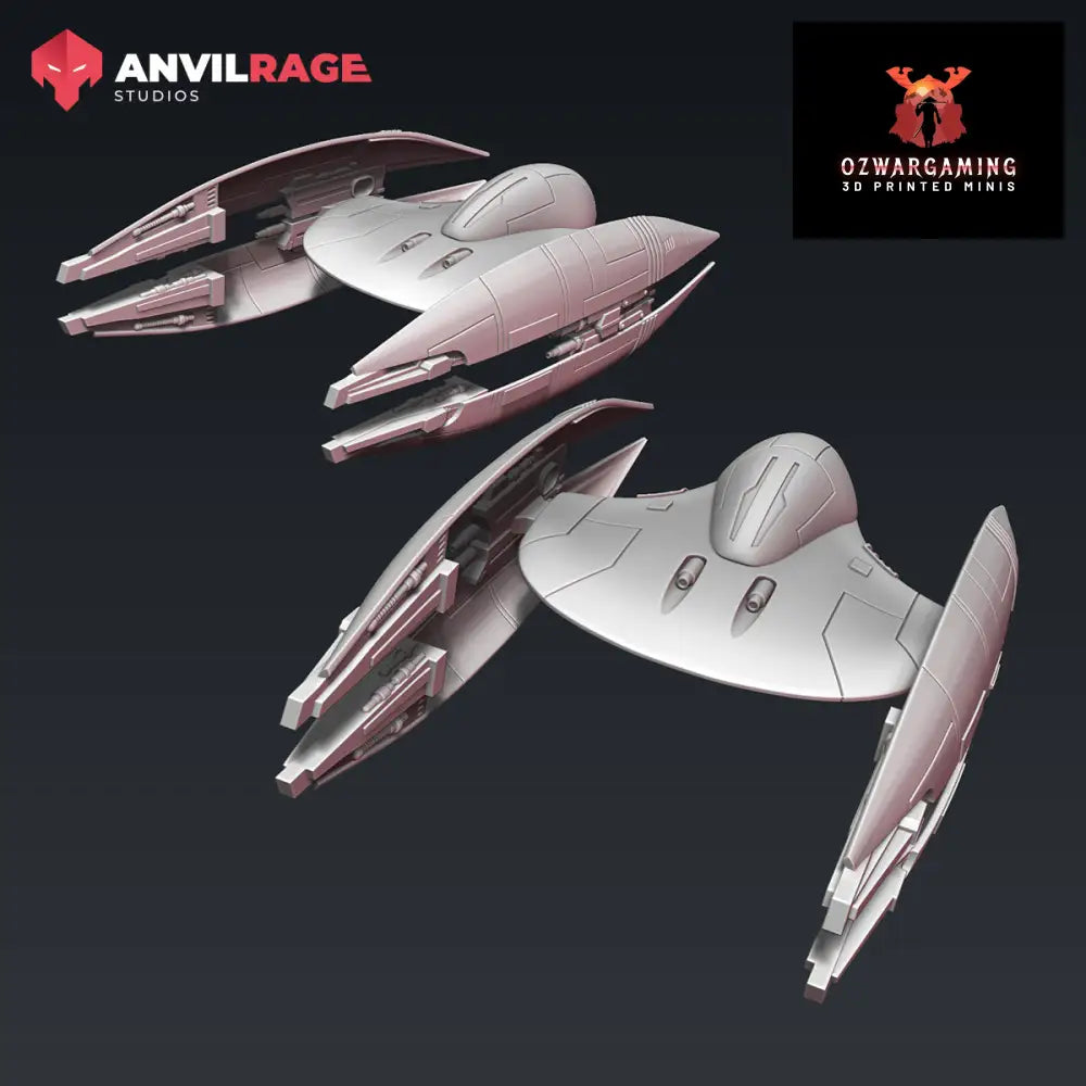 Clanker Starfighter Flying | Anvilrage Galactic SciFi Miniatures 32mm 1/47 Legion Scale Role Playing Miniatures
