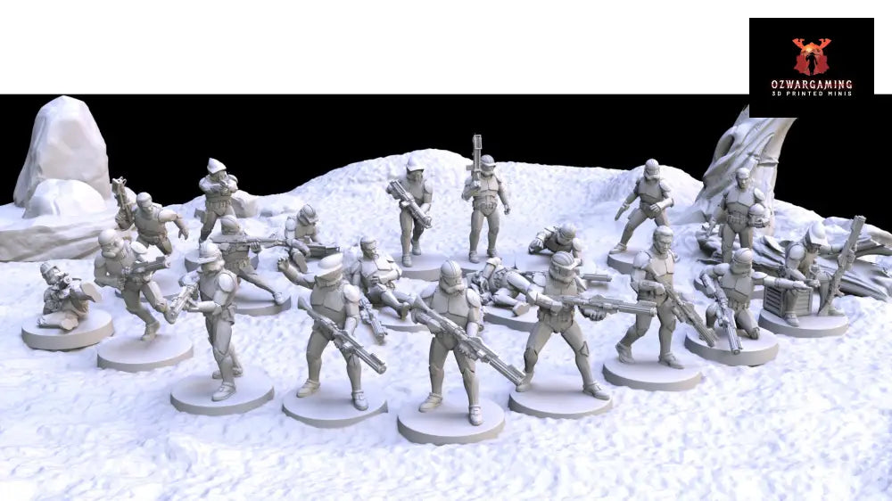 Clone Army Assault Troopers |Galactic Armory 32mm SCI-FI Wargaming Miniatures Role Playing Miniatures