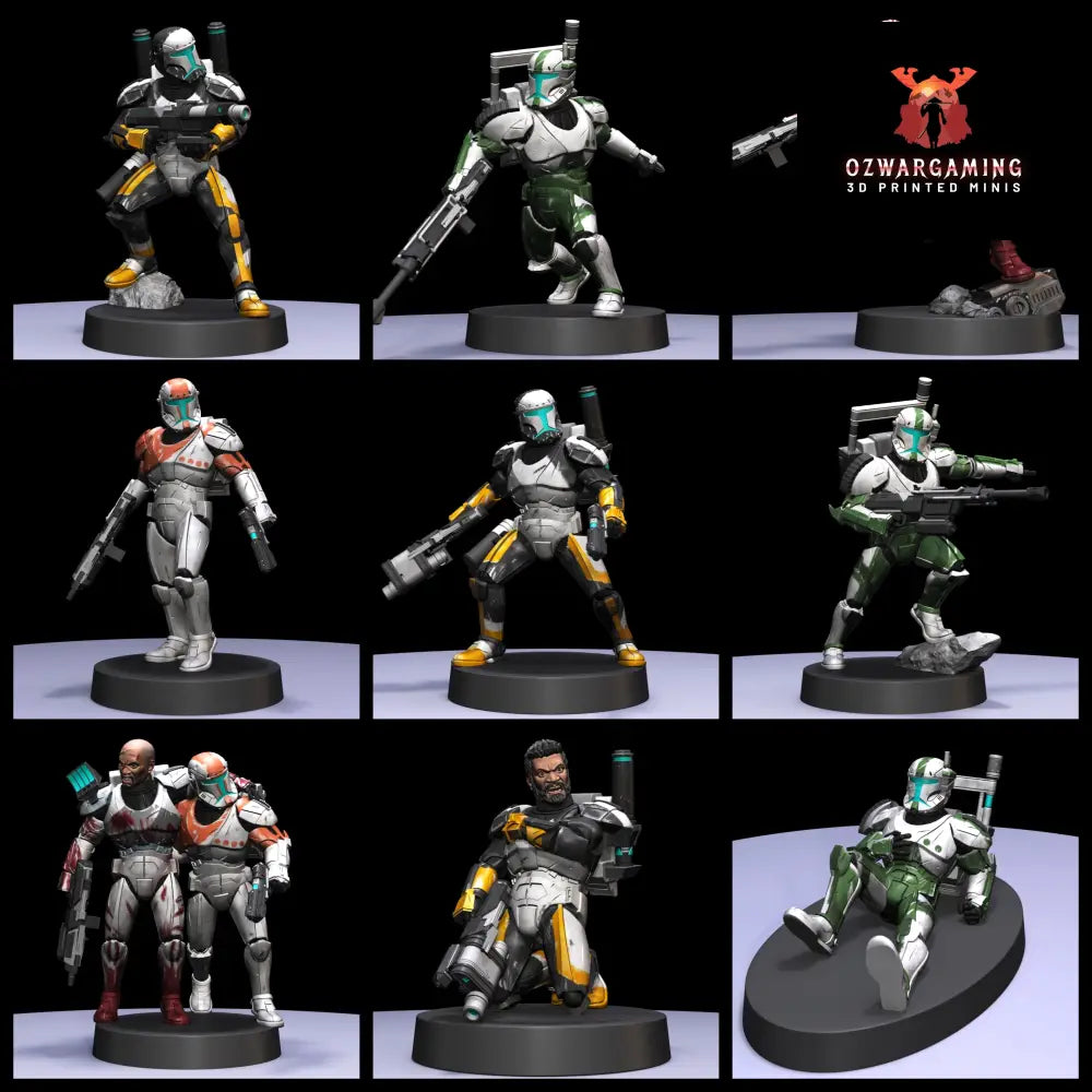Clone Army Commandos |Galactic Armory 32mm SCI-FI Wargaming Miniatures Role Playing Miniatures