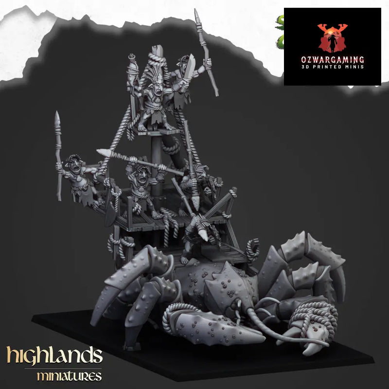Coast Goblins on Giant Crab | Highlands Miniatures 28/32mm Fantasy Wargaming Miniatures Role Playing Miniatures