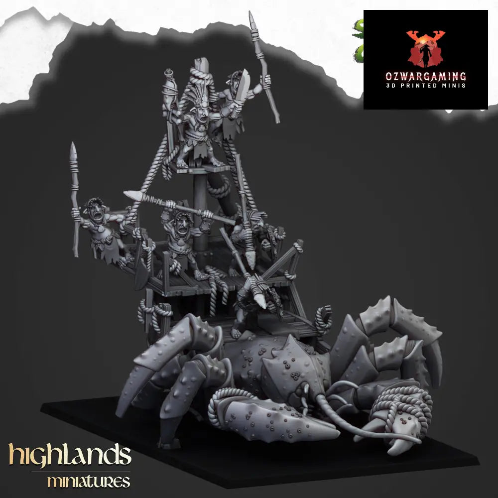 Coast Goblins on Giant Crab | Highlands Miniatures 28/32mm Fantasy Wargaming Miniatures Role Playing Miniatures