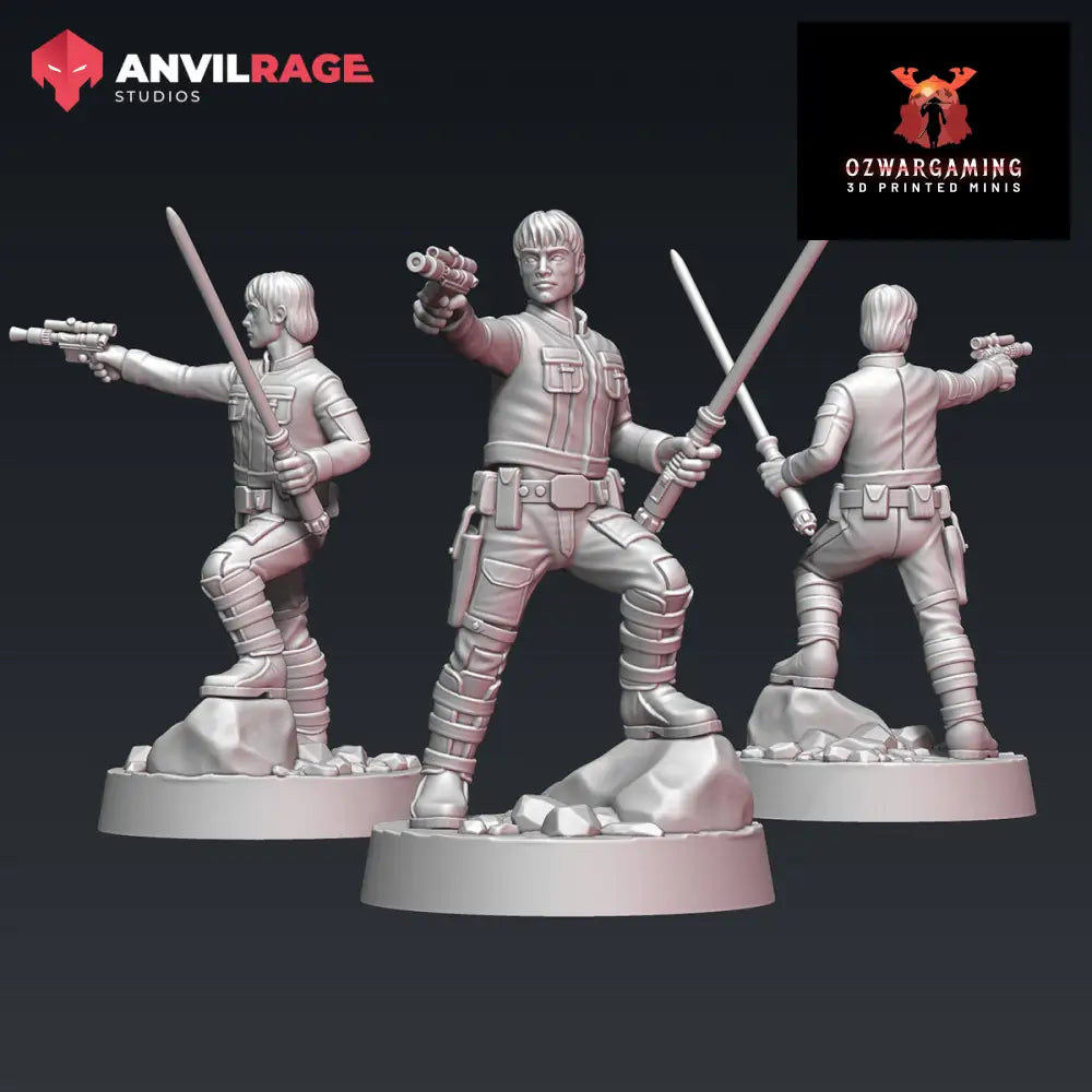 Commander Luke | Anvilrage Galactic SciFi Miniatures 32mm 1/47 Legion Scale Role Playing Miniatures