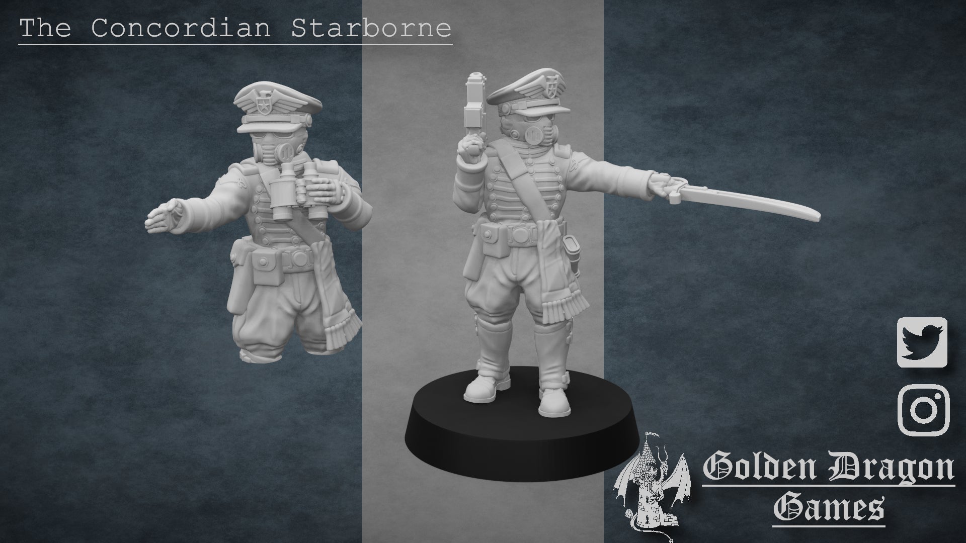 United States of America Morale Officer | Golden Dragon Games Weird WW2 Role Playing Miniatures