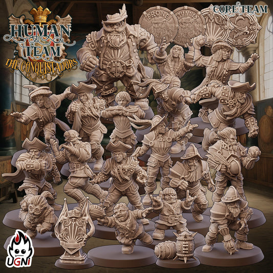 Human Conquistadores Fantasy Football Team | Ugni Miniatures Role Playing Miniatures