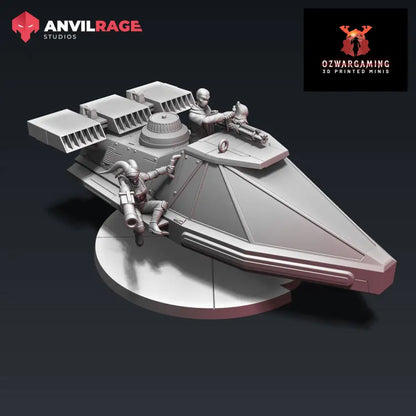 Courier Speeder | Anvilrage Galactic SciFi Miniatures 32mm 1/47 Legion Scale Role Playing Miniatures