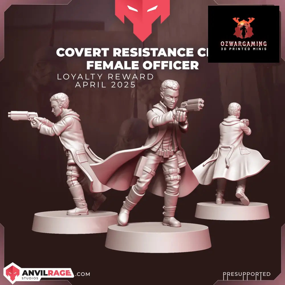 Covert Cell Officer | Anvilrage Galactic SciFi Miniatures 32mm 1/47 Legion Scale Role Playing Miniatures