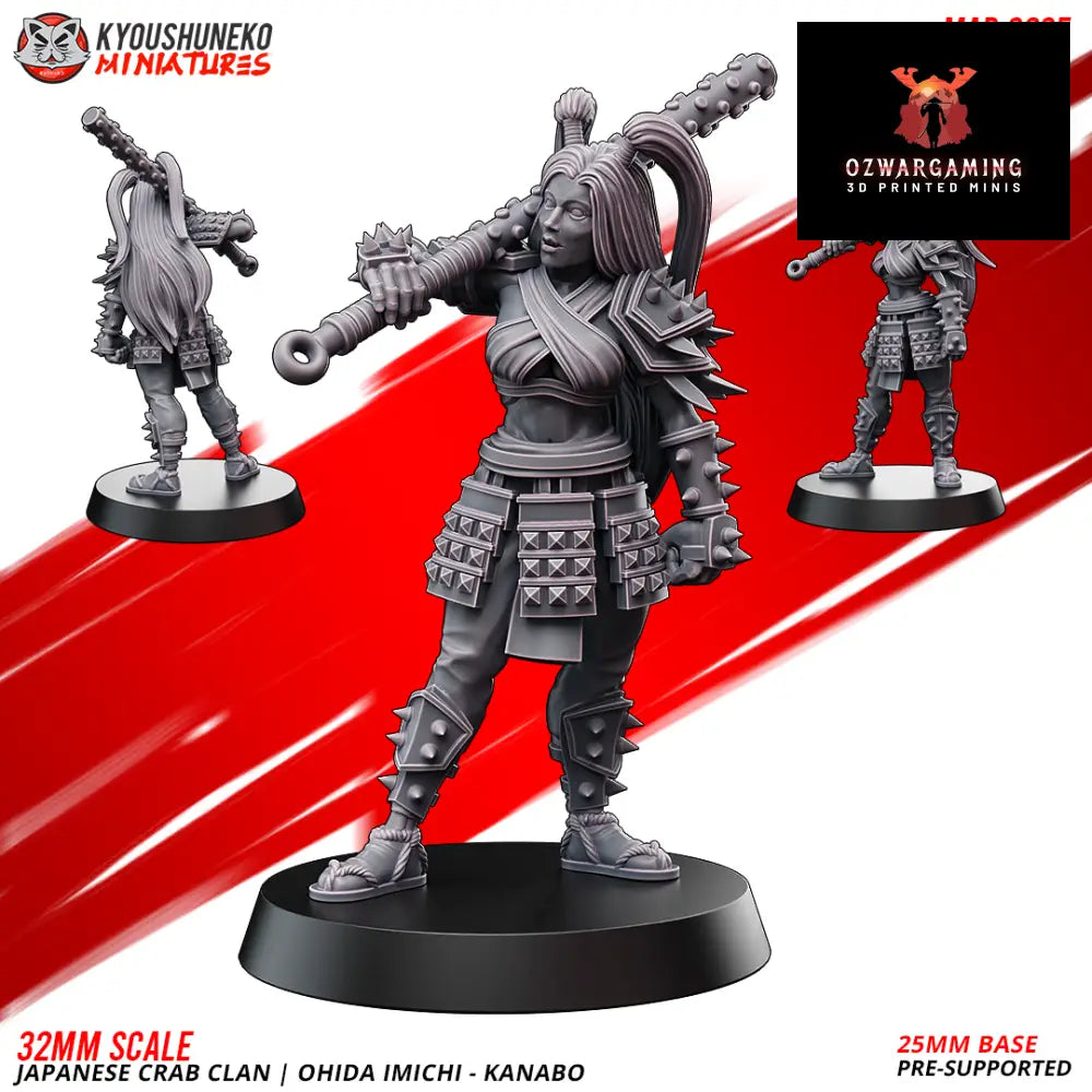 Crab Clan Ohida Imichi Kanabo | Kyoushuneko 28/32mm Fantasy Wargaming Miniatures Role Playing Miniatures