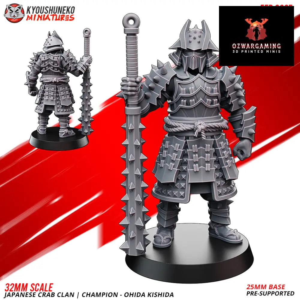 Crab Clan Ohida Kishida | Kyoushuneko 28/32mm Fantasy Wargaming Miniatures Role Playing Miniatures