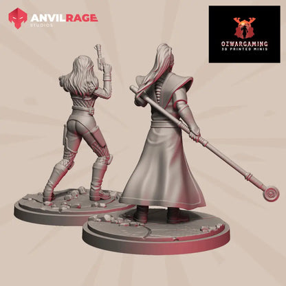 Crime Prince and Bodyguard | Anvilrage Galactic SciFi Miniatures Shatter Scale Role Playing Miniatures