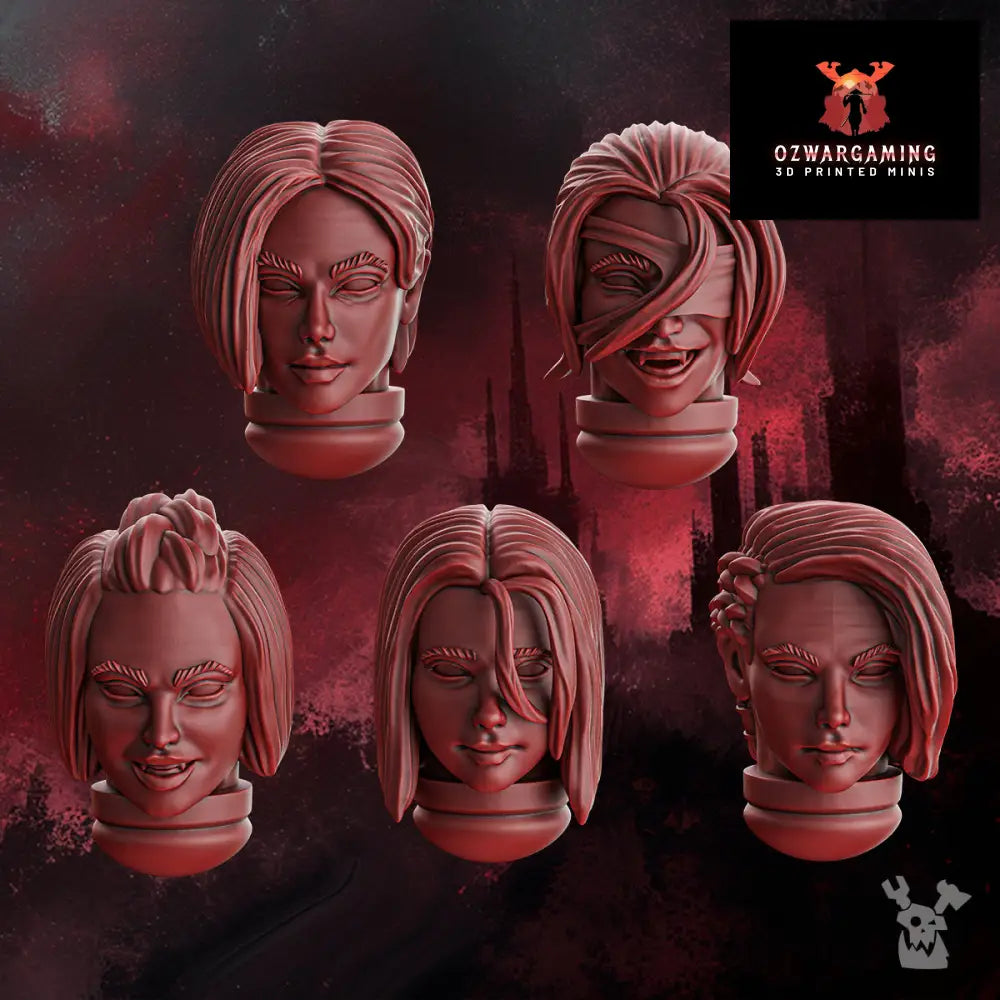 Crimson Wings Female Heads | DakkaDakka.store Grimdark Wargaming Miniatures Role Playing Miniatures