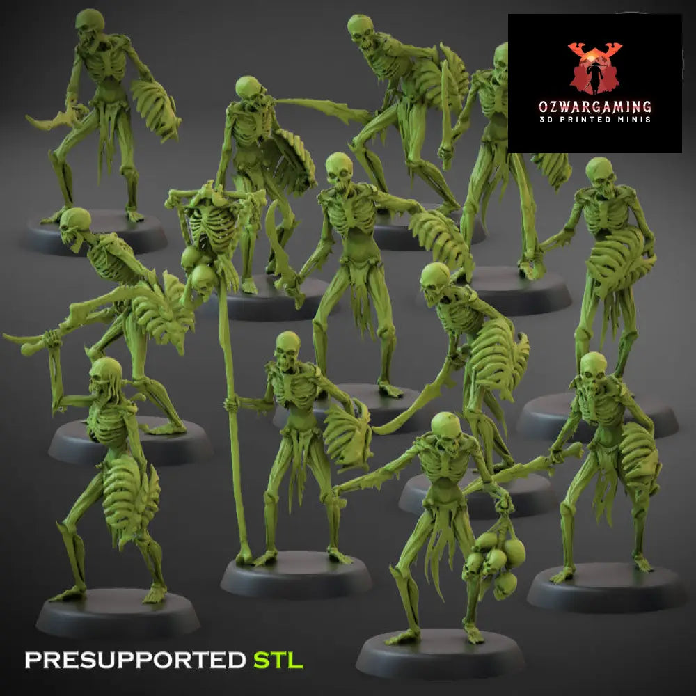 Crypt Nightmares Flesh Skeletons Swords | Claybeast Creations 28mm Fantasy Wargaming Miniatures Role Playing Miniatures