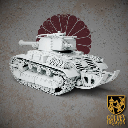 Empire of Japan Type 87 Chi-Wo-Kai Battle Tank | Golden Dragon Games Weird WW2 Role Playing Miniatures