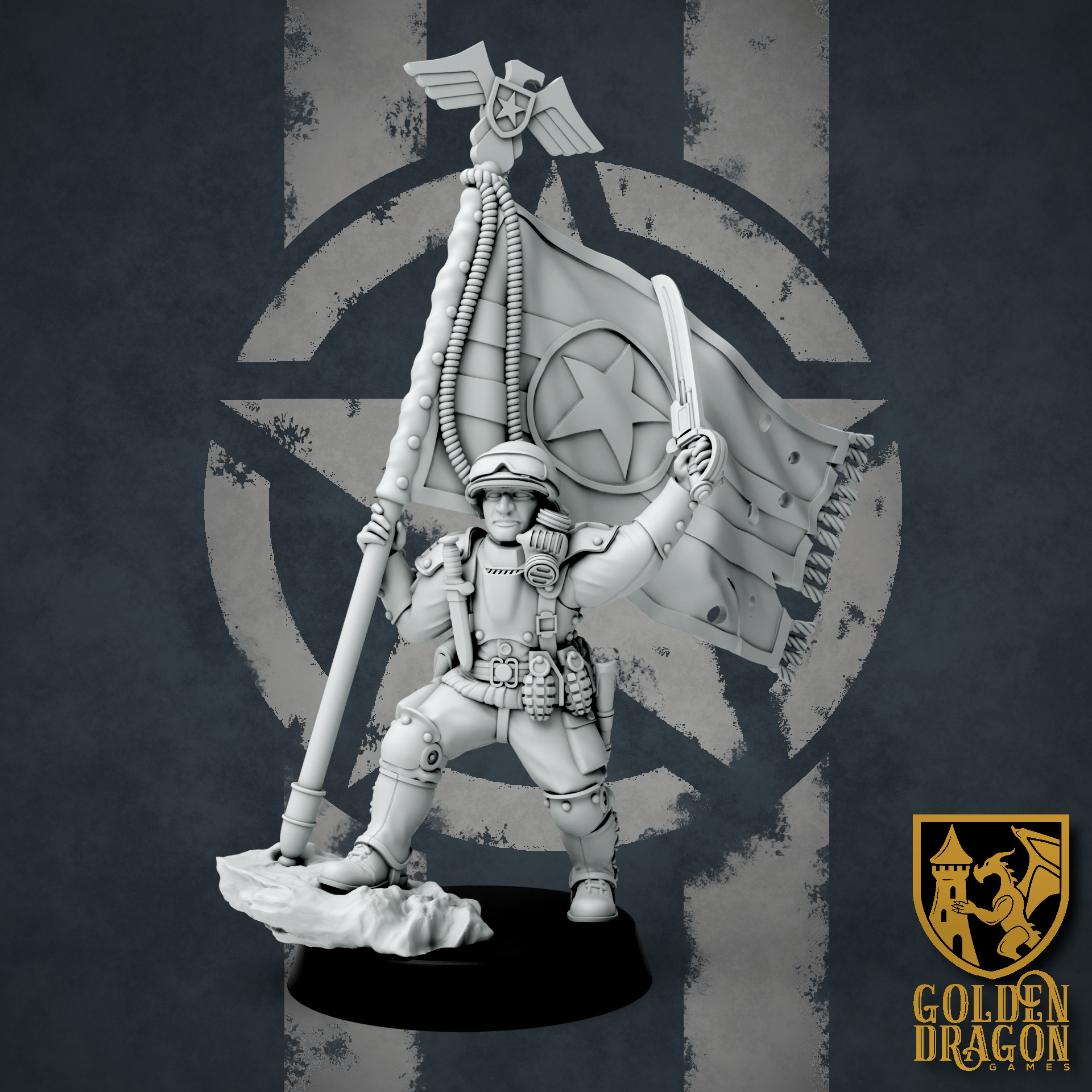 United States of America Sergeant Douglas Donahue - Hero of the Starborne | Golden Dragon Games Weird WW2 Role Playing