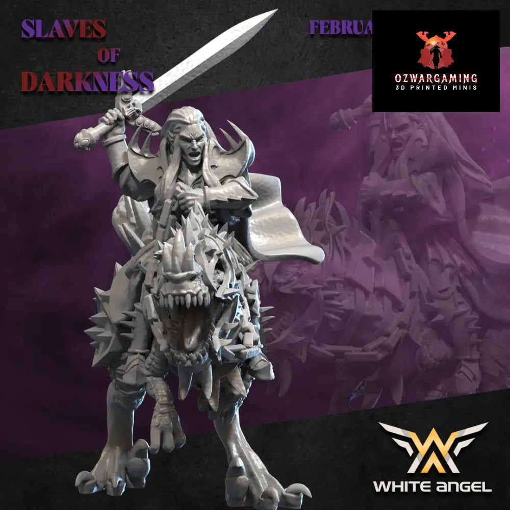 Dark Elf Dark Lord on Raptor | White Angel 28/32mm Fantasy Wargaming Miniatures