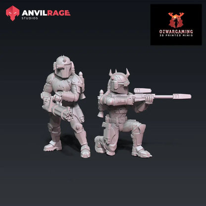 Dark Mercenaries | Anvilrage Galactic SciFi Miniatures 32mm 1/47 Legion Scale Role Playing Miniatures