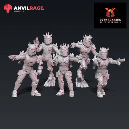 Dark Mercenaries | Anvilrage Galactic SciFi Miniatures 32mm 1/47 Legion Scale Role Playing Miniatures
