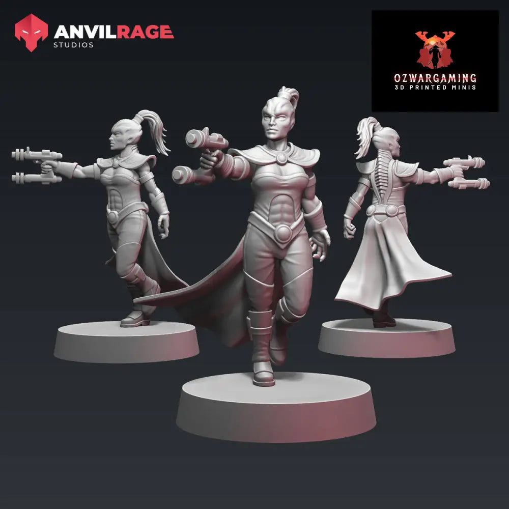 Dark Sun Dame | Anvilrage Galactic SciFi Miniatures 32mm 1/47 Legion Scale Role Playing Miniatures